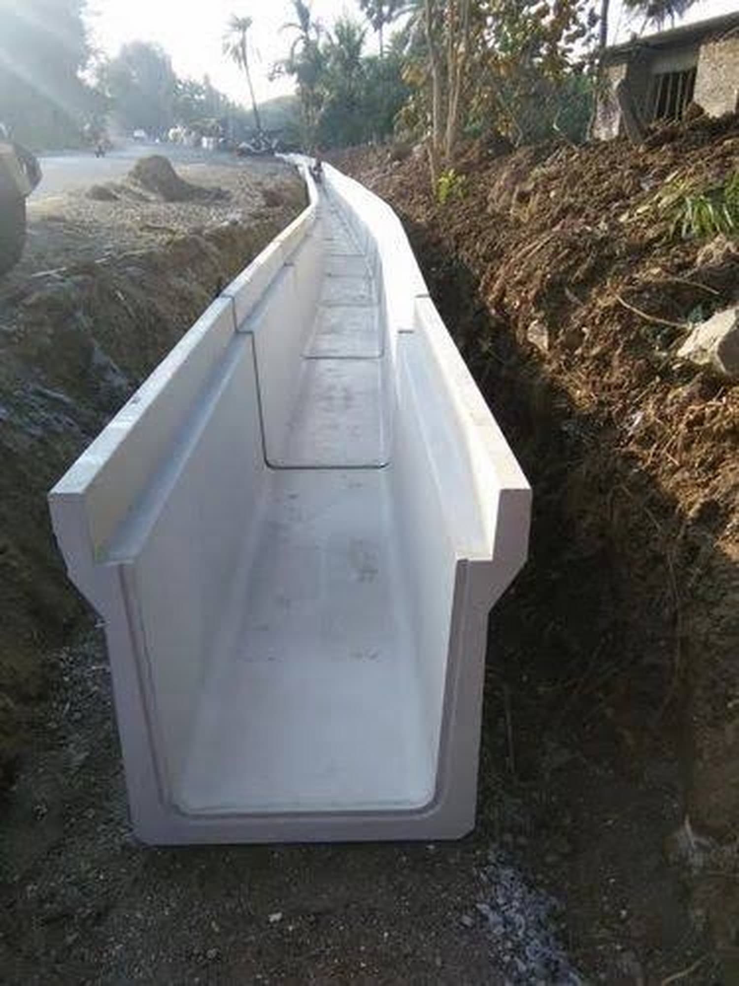 Box culvert installation on site