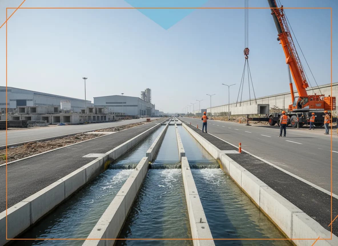 Precast U-shape drain